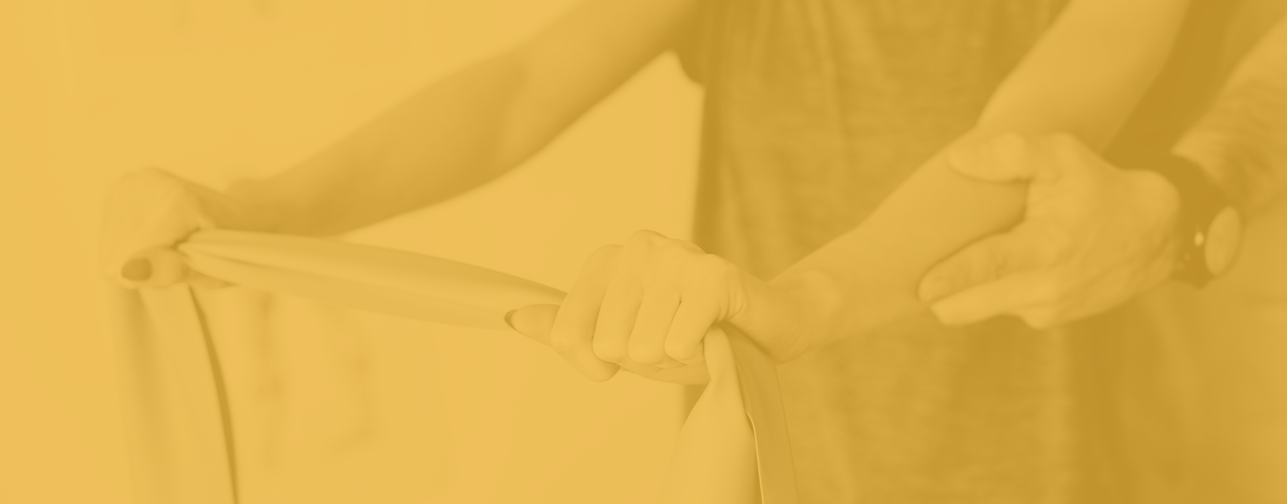 Person stretching workout bands
